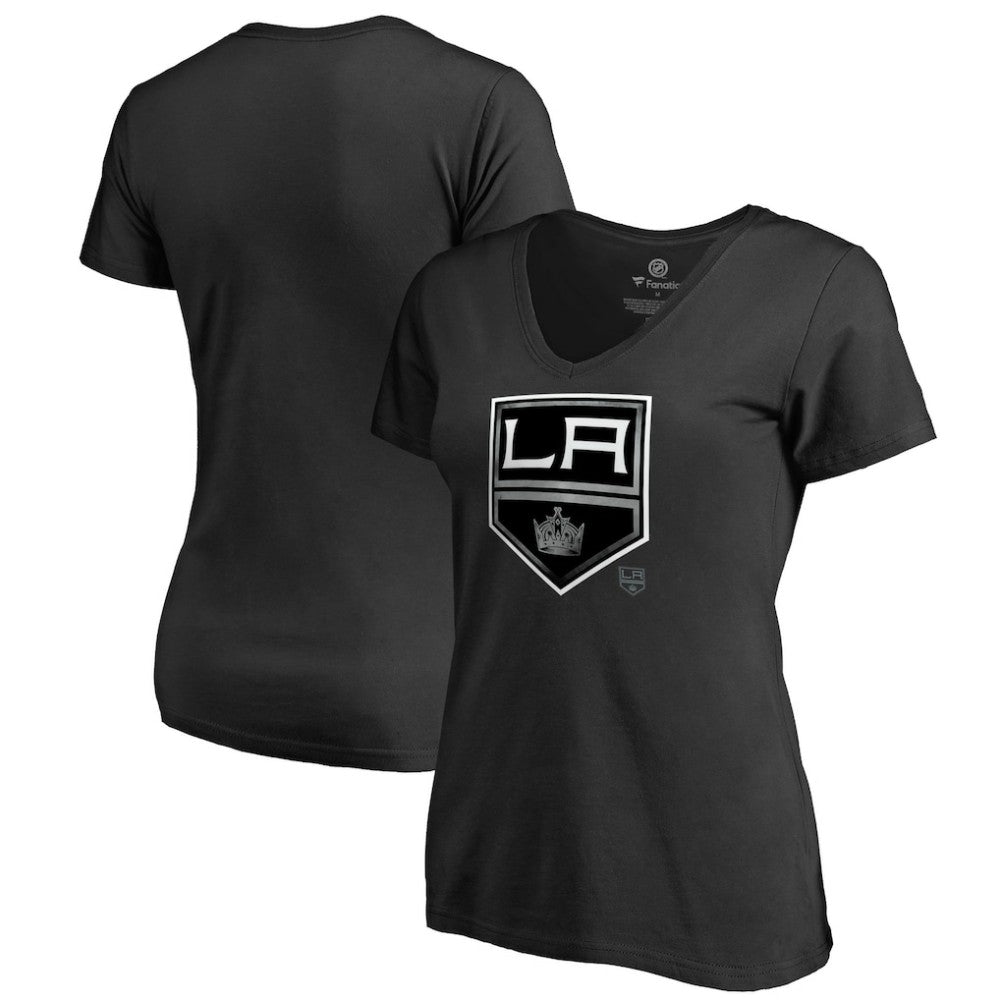 NHL Los Angeles Kings Women's Core Smoke V-Neck T-Shirt - Black