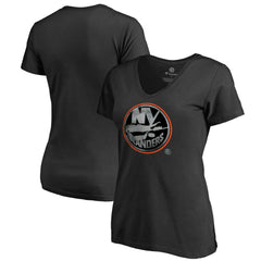 NHL New York Islanders Women's Core Smoke V-Neck T-Shirt - Black