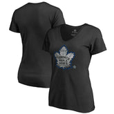 NHL Toronto Maple Leafs Women's Core Smoke V-Neck T-Shirt - Black