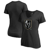 NHL Vegas Golden Knights Women's Core Smoke V-Neck T-Shirt - Black