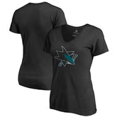 NHL San Jose Sharks Women's Team Alternate V-Neck T-Shirt - Black