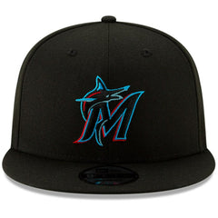 Miami Marlins New Era Team Color 9FIFTY Snapback Hat - Black Hats