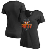 NHL Philadelphia Flyers Women's Go Gritty V-Neck T-Shirt - Black