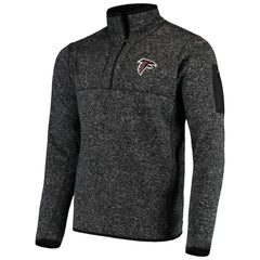 Atlanta Falcons Antigua Fortune Quarter-Zip Pullover Jacket Heather Black