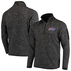 Buffalo Bills Antigua Fortune Quarter-Zip Pullover Jacket Heathered Black