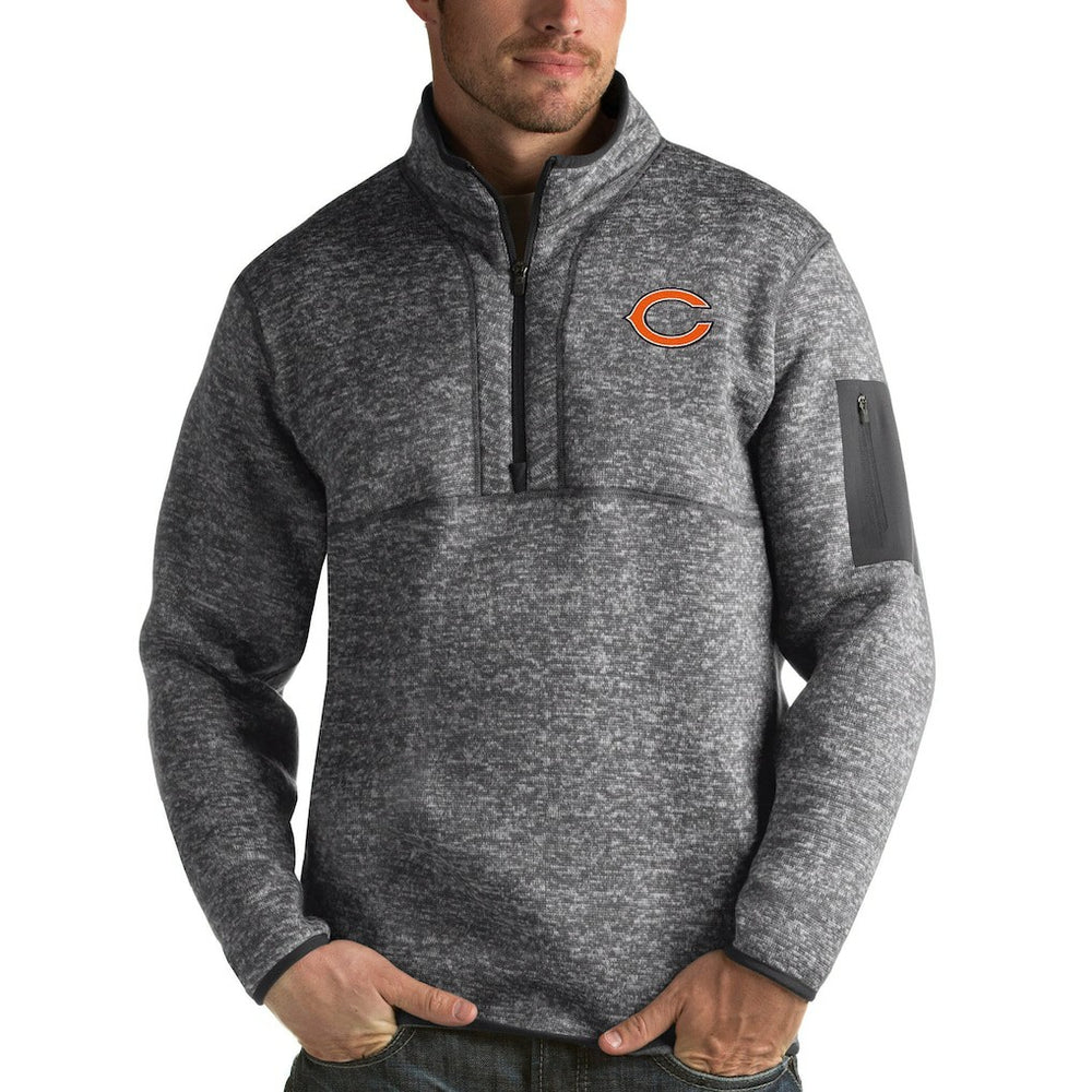 Chicago Bears Antigua Fortune Quarter-Zip Pullover Jacket Charcoal