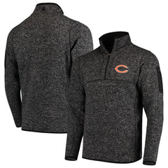 Chicago Bears Antigua Fortune Quarter-Zip Pullover Jacket Heather Black