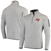 Tampa Bay Buccaneers Antigua Fortune Quarter-Zip Pullover Jacket Heather Black
