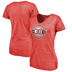 NHL Martin Brodeur New Jersey Devils Fanatics Women's Hall of Fame V-Neck Tri-Blend T-Shirt - Red
