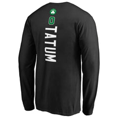 Jayson Tatum Boston Celtics Team Backer Name & Number Long Sleeve T-Shirt Black