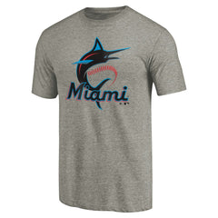 Miami Marlins Primary Logo T-Shirt - Gray T-shirts