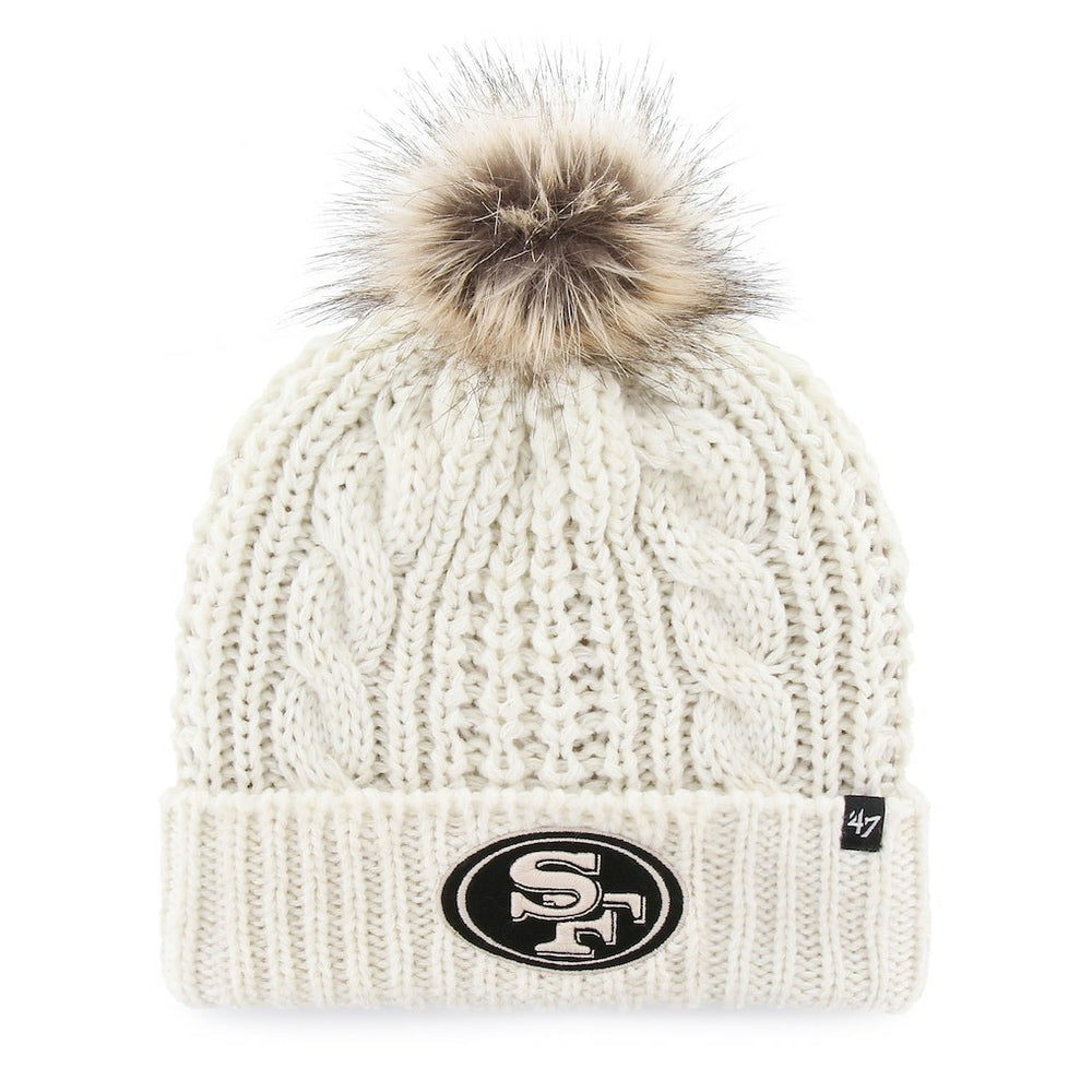 San Francisco 49ers '47 Women's Meeko Cuffed Knit Hat With Pom White