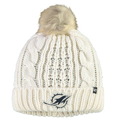 Miami Dolphins '47 Women's Meeko Cuffed Knit Hat With Pom Cream