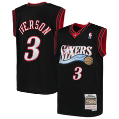 NBA Allen Iverson Philadelphia 76ers Youth Hardwood Classics Swingman Throwback Jersey - Black