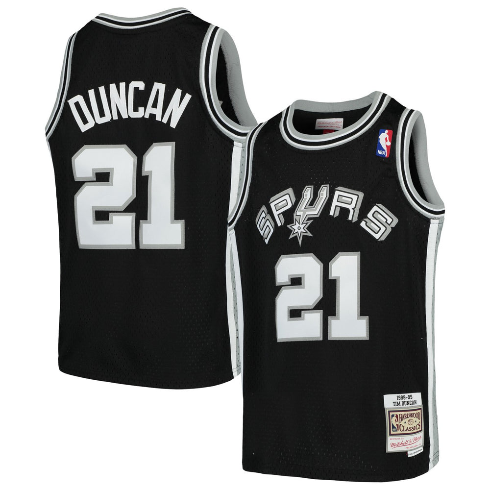 NBA Tim Duncan San Antonio Spurs Youth Swingman Throwback Jersey - Black