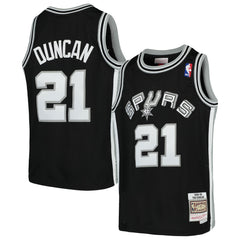 NBA Tim Duncan San Antonio Spurs Youth Swingman Throwback Jersey - Black