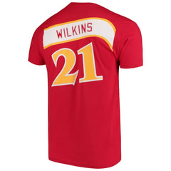 Dominique Wilkins Atlanta Hawks Hardwood Classics Team Name & Number T-Shirt Red