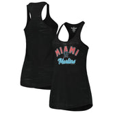 Miami Marlins Soft as a Grape Women's Multi-Count Tri-Blend Tank Top - Black Tanks