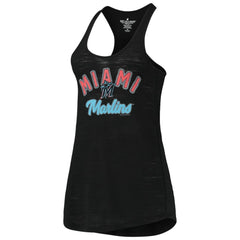 Miami Marlins Soft as a Grape Women's Multi-Count Tri-Blend Tank Top - Black Tanks