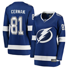 NHL Erik Cernak Tampa Bay Lightning Fanatics Women's Home Breakaway Player Jersey - Blue