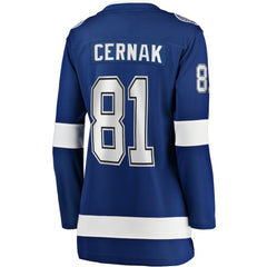 NHL Erik Cernak Tampa Bay Lightning Fanatics Women's Home Breakaway Player Jersey - Blue
