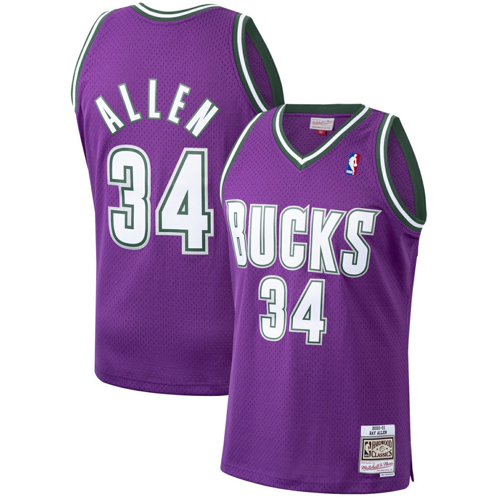 NBA Ray Allen Milwaukee Bucks 2000/01 Hardwood Classics Swingman Jersey - Purple