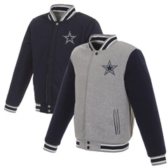 Dallas Cowboys JH Design Reversible Two Tone Fleece Jacket Gray/Navy