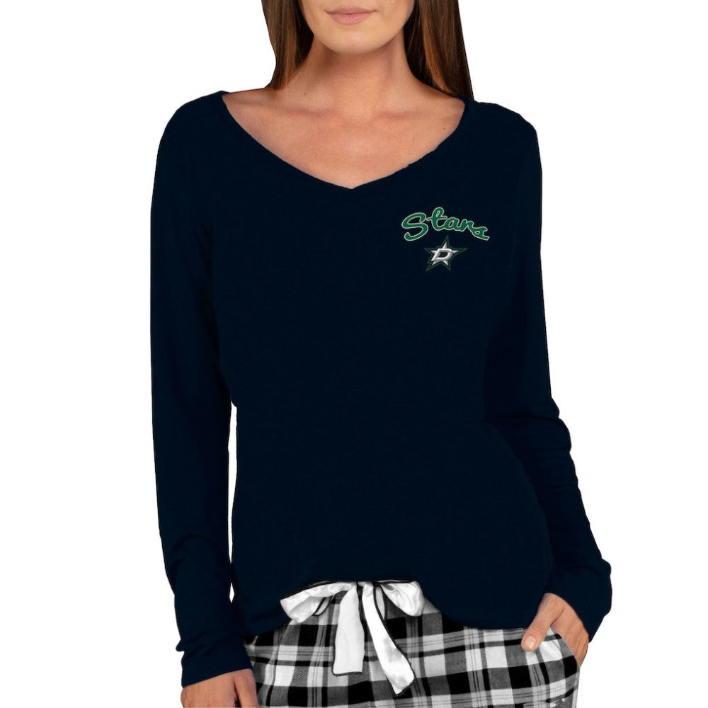 NHL Dallas Stars Concepts Sport Women's Marathon Knit Long Sleeve V-Neck Top - Black
