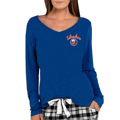 NHL New York Islanders Concepts Sport Women's Marathon Knit Long Sleeve V-Neck Top - Royal