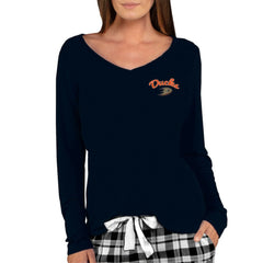 NHL Anaheim Ducks Concepts Sport Women's Marathon Knit Long Sleeve V-Neck Top - Black