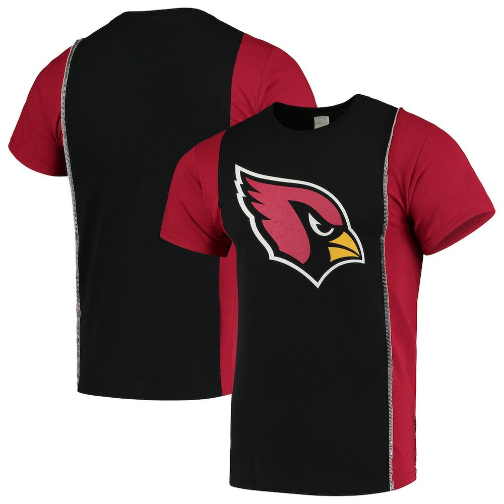 Arizona Cardinals Refried Apparel Sustainable Upcycled Split T-Shirt Black/Cardinal