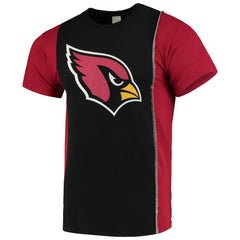 Arizona Cardinals Refried Apparel Sustainable Upcycled Split T-Shirt Black/Cardinal