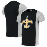 New Orleans Saints Refried Apparel Sustainable Upcycled Split T-Shirt Black/Gray