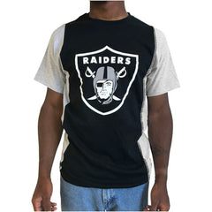 Las Vegas Raiders Refried Apparel Sustainable Upcycled Split T-Shirt Black/Silver