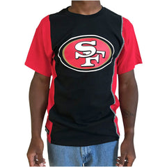 San Francisco 49ers Refried Apparel Sustainable Upcycled Split T-Shirt Black/Scarlet