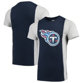 Tennessee Titans Refried Apparel Sustainable Upcycled Split T-Shirt Navy/Gray