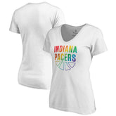 Indiana Pacers Women's Team Pride Wordmark V-Neck T-Shirt White