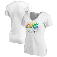 Phoenix Suns Women's Team Pride Wordmark V-Neck T-Shirt White