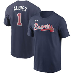 Ozzie Albies Atlanta Braves Nike Fuse Name & Number T-Shirt - Navy T-shirts