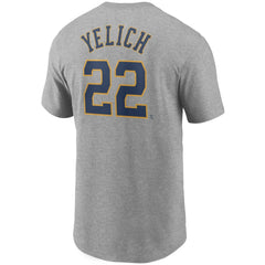 Christian Yelich Milwaukee Brewers Nike Name & Number T-Shirt - Gray T-shirts