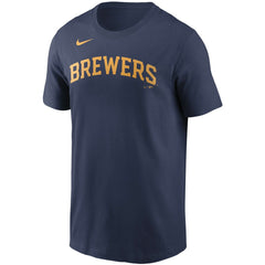 Christian Yelich Milwaukee Brewers Nike Name & Number T-Shirt - Navy T-shirts
