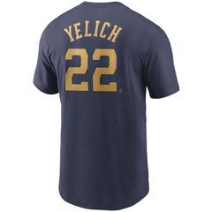 Christian Yelich Milwaukee Brewers Nike Name & Number T-Shirt - Navy T-shirts