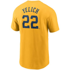 Christian Yelich Milwaukee Brewers Nike Name & Number T-Shirt - Gold T-shirts