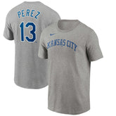 Salvador Perez Kansas City Royals Nike Name & Number T-Shirt - Gray T-shirts