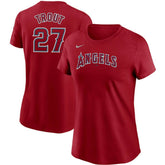 Mike Trout Los Angeles Angels Nike Women's Name & Number T-Shirt - Red T-shirts