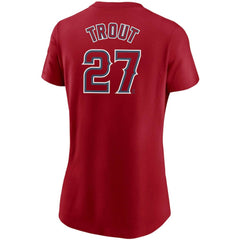 Mike Trout Los Angeles Angels Nike Women's Name & Number T-Shirt - Red T-shirts