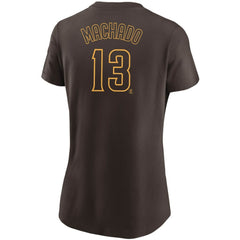 Manny Machado San Diego Padres Nike Women's Name & Number T-Shirt - Brown T-shirts