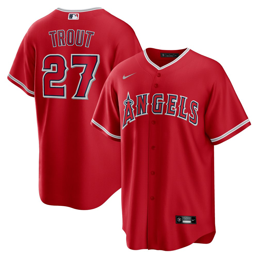 MLB Mike Trout Los Angeles Angels Nike Alternate Replica Player Name Jersey - Red