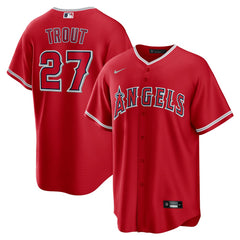 MLB Mike Trout Los Angeles Angels Nike Alternate Replica Player Name Jersey - Red