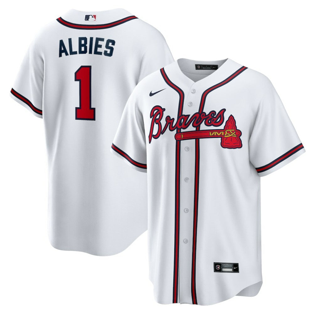 MLB Ozzie Albies Atlanta Braves Nike Home Replica Player Name Jersey - White